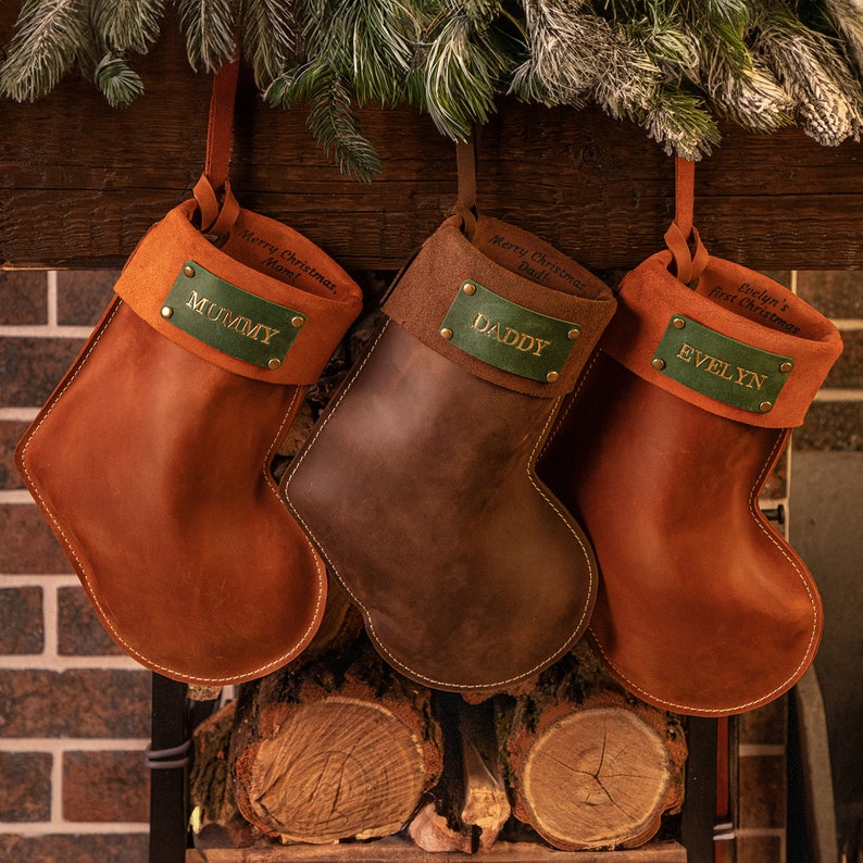 Personalized Stockings With Name, 2024 Xmas Stocking With Embossed Name