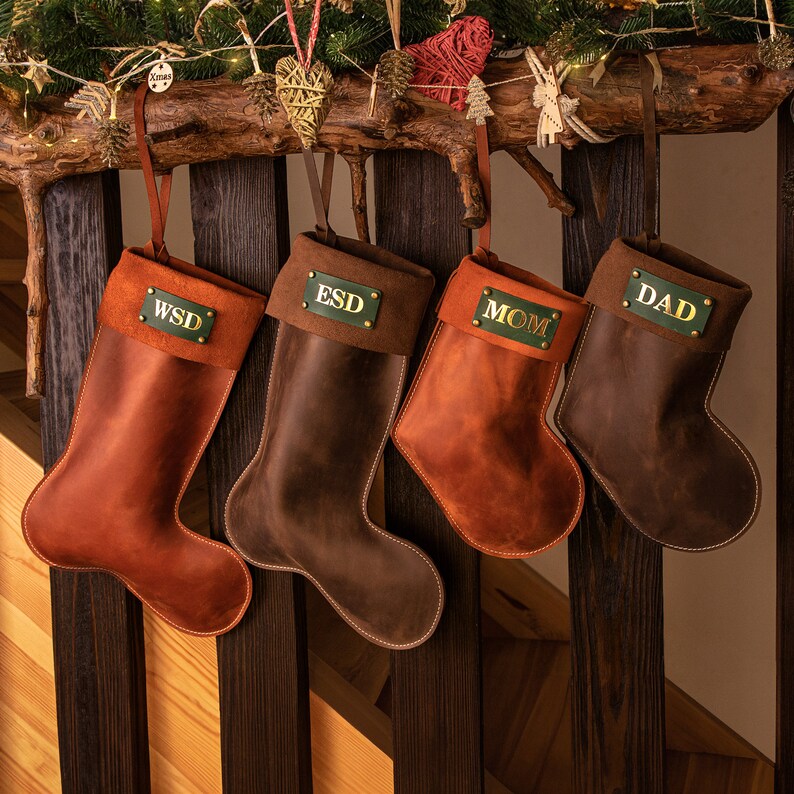 Personalized Stockings With Name, 2024 Xmas Stocking With Embossed Name