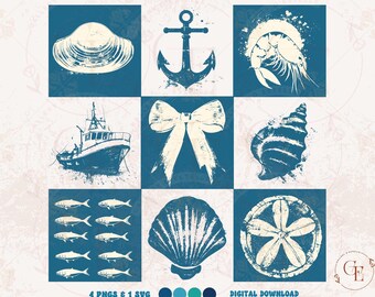 Checkered Fisherman Aesthetic PNG, Coquette Summer Coastal Girl SVG, Retro Nautical Summer Graphic, Trendy Beach Shirt Design