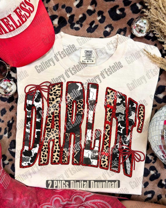 Edgy Western Darlin PNG, Retro Leopard Cowgirl Graphic, Yallternative Country Girl Shirt Design