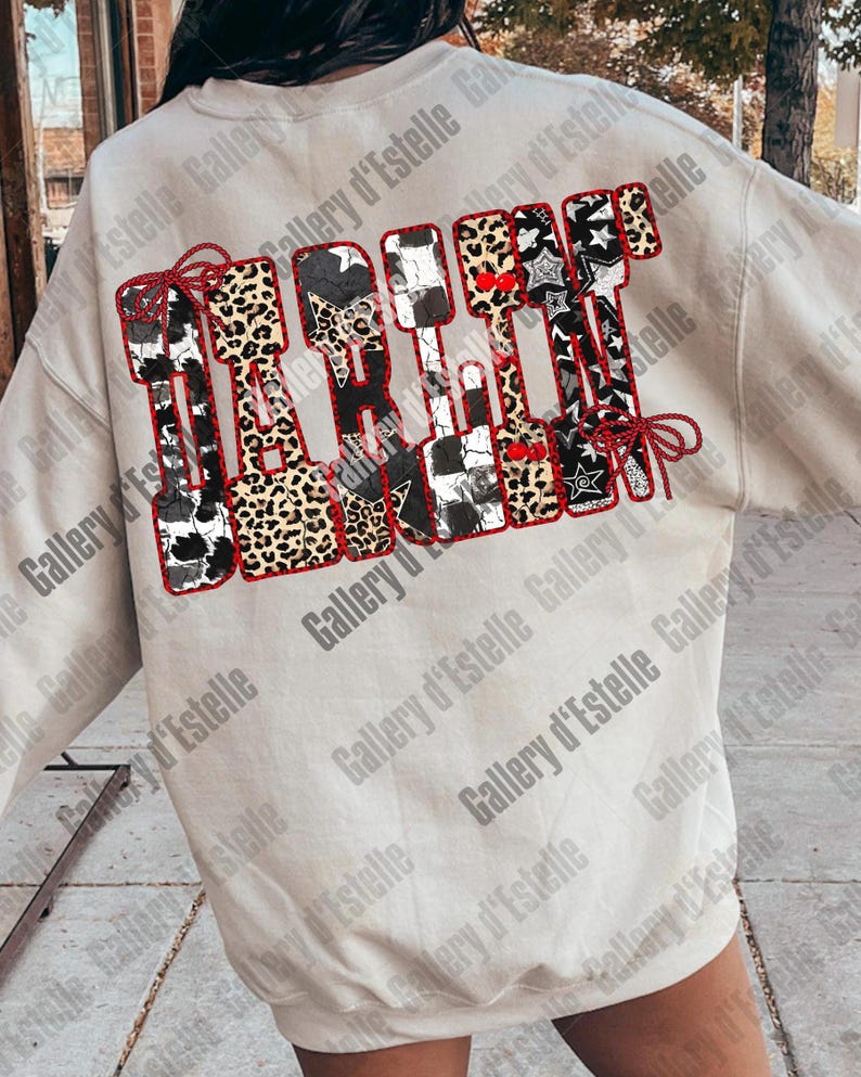 Edgy Western Darlin PNG, Retro Leopard Cowgirl Graphic, Yallternative Country Girl Shirt Design image 10