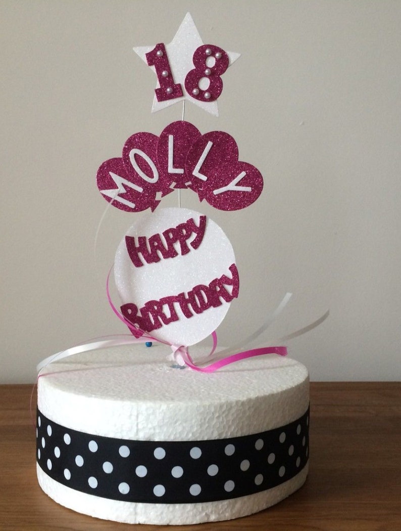 Birthday Cake Decoration Balloon And Stars 1st 2nd 3rd 18th 21st 30th All Ages
