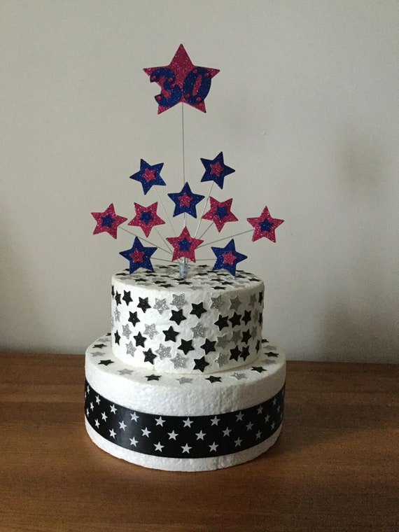 Birthday Cake Decoration Balloon And Stars 1st 2nd 3rd 18th 21st 30th All Ages