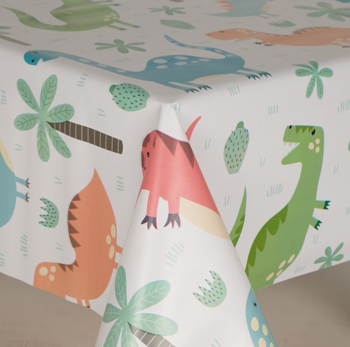 PVC Tablecloth Dinosaurs Children Multi Coloured Vinyl Table Etsy UK
