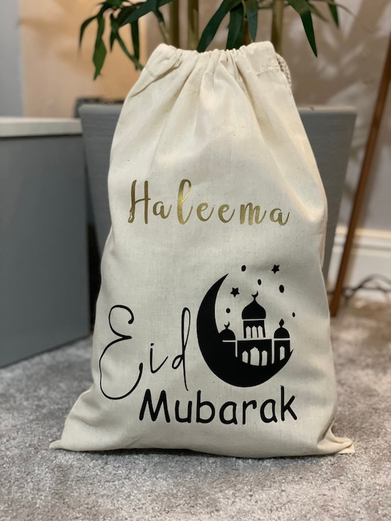 Personalised eid sacks gift bags drawstring bag Eidi Sacks cotton bag eid gift ideas