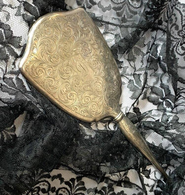 Vintage Sterling Silver Birks Vanity/Hand Mirror Etched Etsy