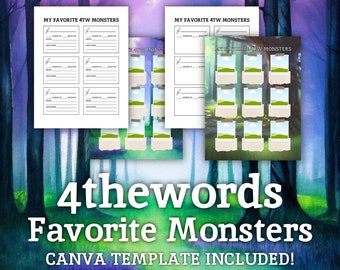 4thewords Favorite Monsters to Battle Tracker Printable for Writers