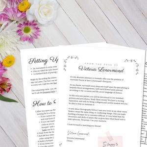 Blumenladen Solo-Rollenspiel | Druckbares Geschichtenerzählen Spiel PDF | Gemütliche Floriographie Inspiriert Small Business TTRPG | Narratives Schreib-Prompt-Spiel