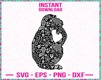 Download Monkey Mandala Svg Etsy PSD Mockup Templates