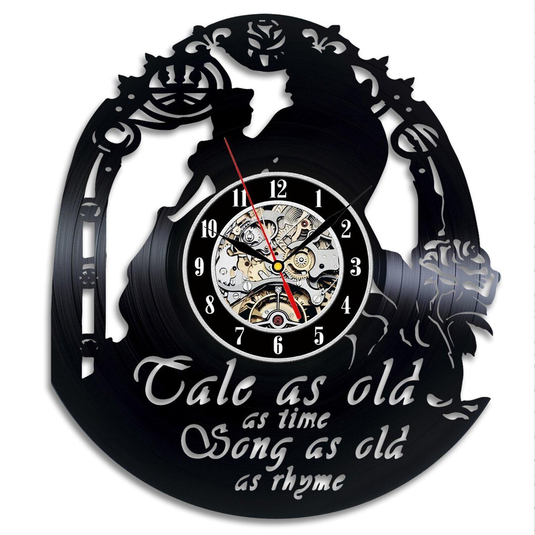 Disney Beauty and the Beast Wall Clock, Romantic Belle and Beast Decor ...