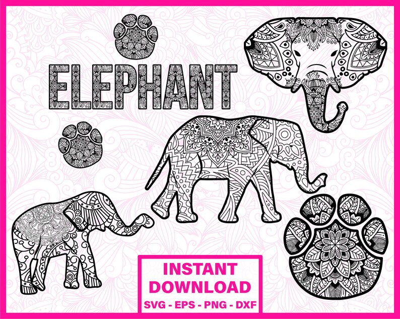 Free Free 245 Cricut Mandala Elephant SVG PNG EPS DXF File