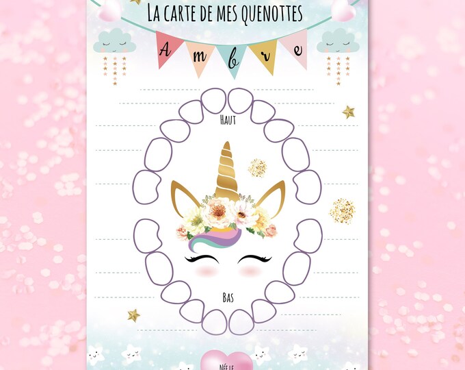 Carte Quenottes bébé Cartes dents de lait bébé Carte dents de bébé