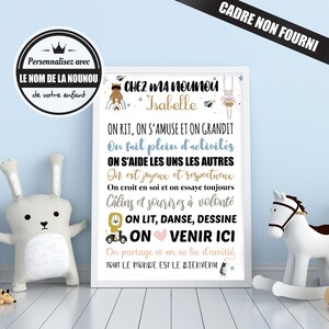 Affiche cadeau nounou originale  ! Personnalisable avec le nom de la nounou de votre enfant pour un cadeau de fin d'année