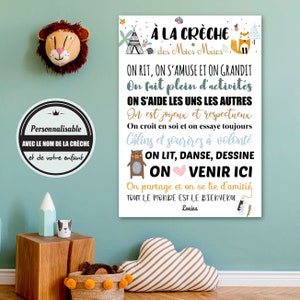 Cadeau crèche personnalisé "merci la crèche ! " avec le nom de votre crèche et celui de votre enfant pour un cadeau de fin d'année
