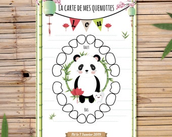 Carte Quenottes bébé - Cartes dents de lait bébé - Carte dents de bébé - Carte personnalisée bébé - thème Panda