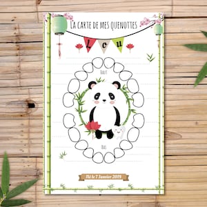 Carte Quenottes bébé - Cartes dents de lait bébé - Carte dents de bébé - Carte personnalisée bébé - thème Panda