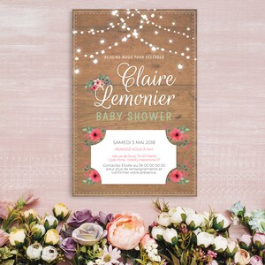 Invitation Baby Shower, Thème Rétro imprimé sur papier haut de gamme pour un rendu exceptionnel  par Omade