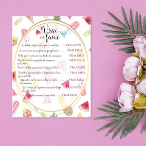 Baby Shower - Games cards baby shower games baby shower, real or fake, sour watermelon