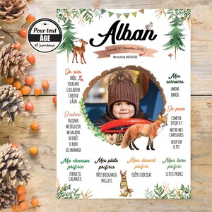Poster personalizzato per il compleanno di 1 anno della volpe - poster per bambini