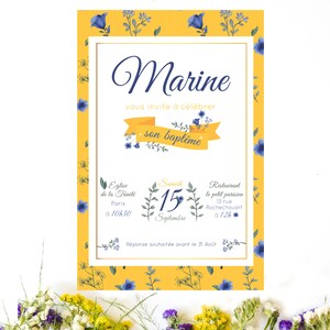 Faire Part baptême thème provence  et fleurs