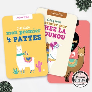 Carte première fois bébé Lama, cactus par Omade Création