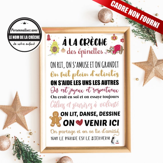 Christmas Special Original Crib Poster Thank You The Crèche Customizable With The Name Of Your Crib For A Unique Christmas Gift
