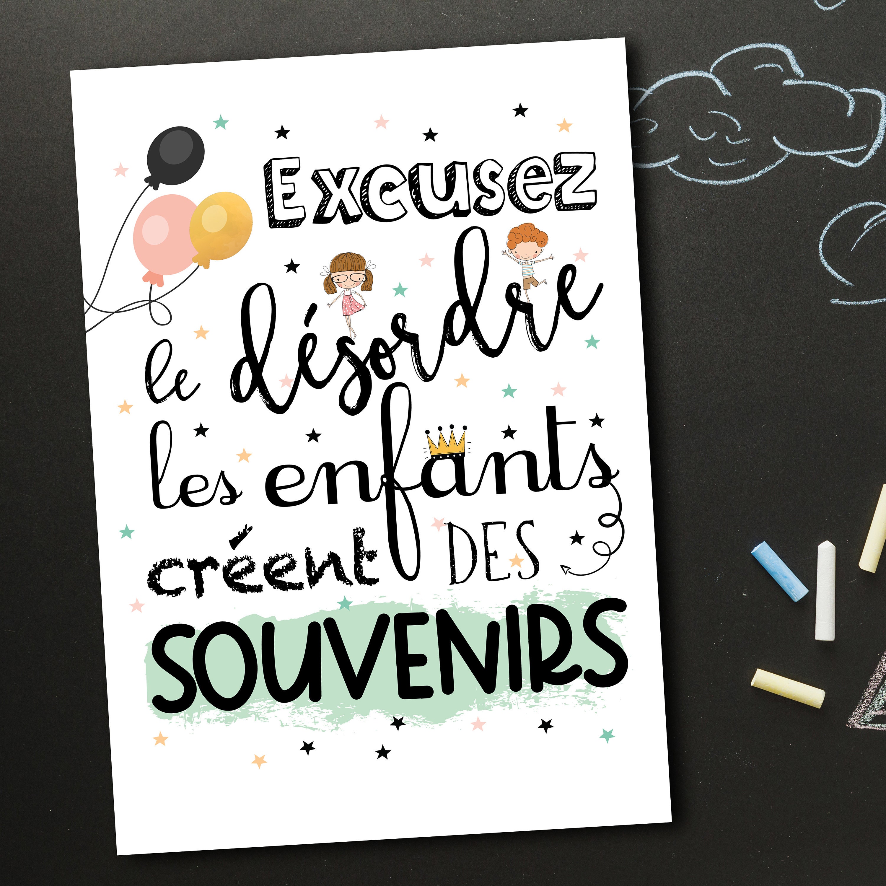 Poster Quote Printed On A3 Or Quality Paper Excuse The Mess Etsy Ireland