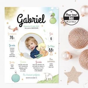 Cartel de cumpleaños para niños con la temática del Principito.