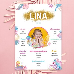 Girly, pastel dinosaur birthday poster for girls. An original and creative universe for your table or candy bar decoration.