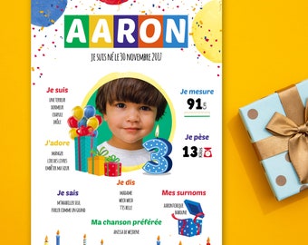 Cartel de cumpleaños para tema de fiesta infantil.