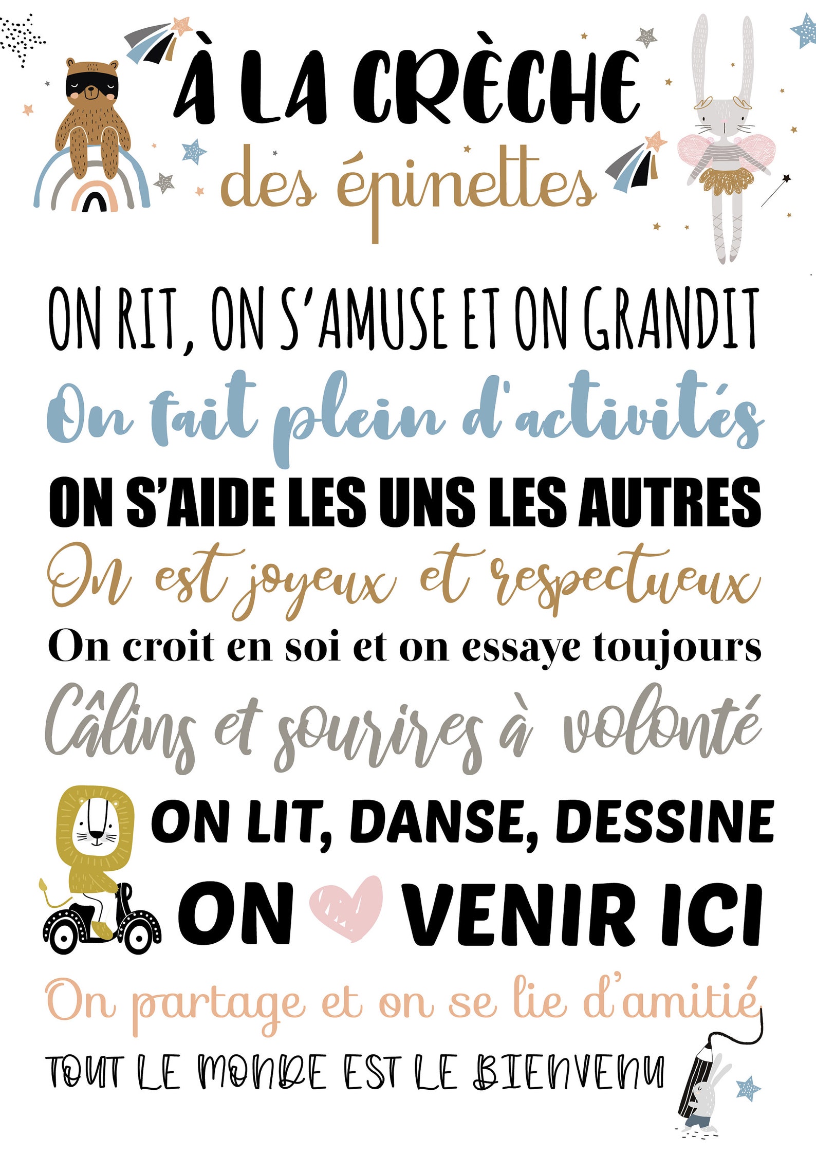 Affiche crèche originale merci la crèche Etsy