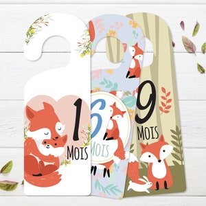 Baby wardrobe divider - Size divider - Fox wardrobe divider - Size dividers