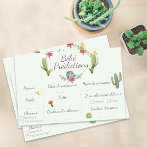 Babydouche - Batch van kaartspelen voor baby douche spelen baby voorspellingen, thema cactus