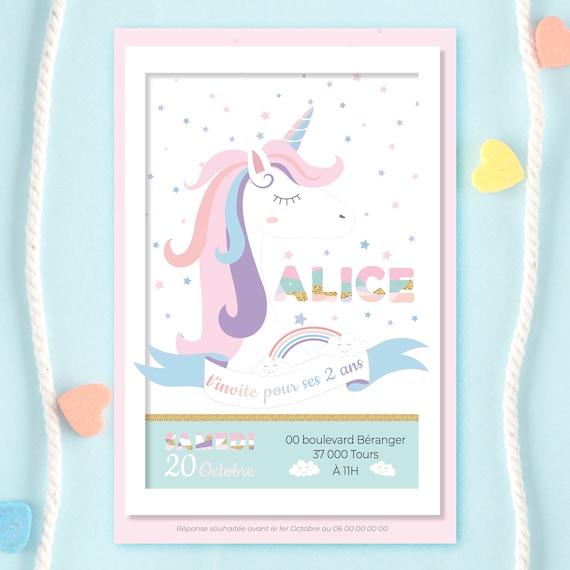 Unicorn Birthday Invitation Girl Birthday Invitation Etsy Unicorn Birthday Invitation Girl Birthday Invitation Etsy