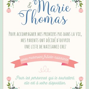 Tarjeta de lista de nacimiento - Regalo de nacimiento - Tarjeta de regalo de nacimiento - Anuncio de embarazo - tema del país imagen 2