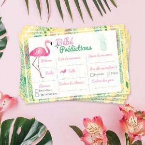Veel kaartspellen baby shower, baby games voorspellingen, tropisch thema-Omade