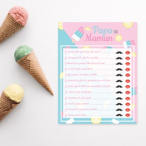 Baby Shower Jeux - Baby shower - Cartes de jeux baby shower, Jeux baby shower, jeux Papa ou Maman