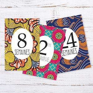 Tarjeta de etapa del embarazo - Tarjeta de embarazo - Mujer embarazada - 15 tarjetas de paso de recuerdo del embarazo - tema WAX - papel de alta gama