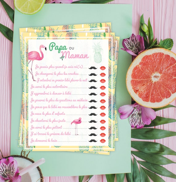 Baby Shower Lot Of Baby Shower Game Cards Mom Or Dad Games Etsy