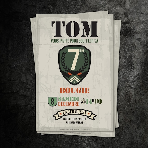 Invitation Anniversaire Militaire Invitation Anniversaire Etsy France Invitation Anniversaire Militaire Invitation Anniversaire Etsy France