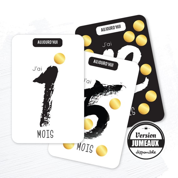 Bebe Step Card Baby S First Year Step Cards Black And Etsy