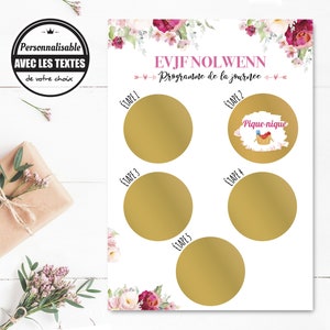 EVJF, beautiful scratch card for the bride to discover little by little her program of the day!