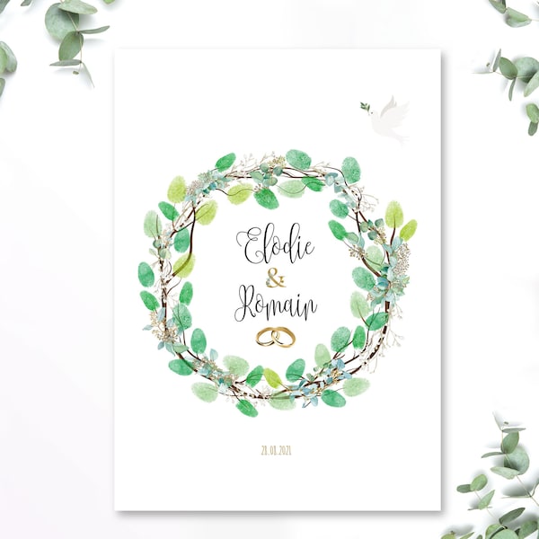 Tree with footprints wedding country crown with its eucalyptus leaves