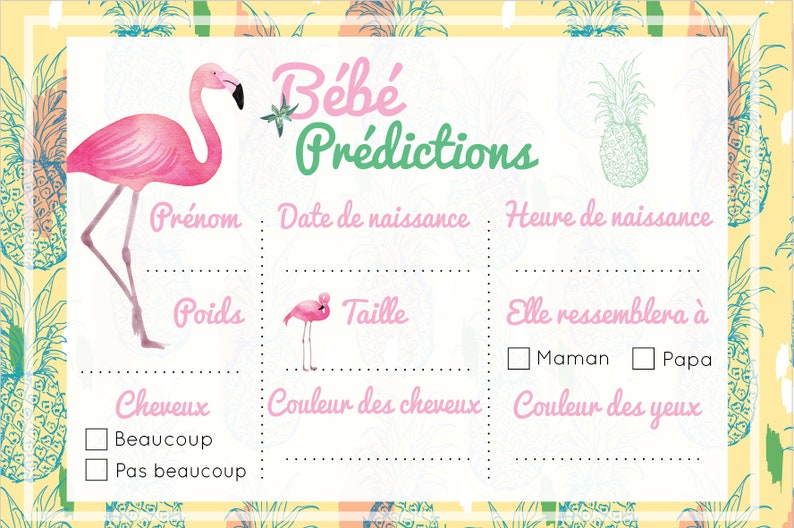Personalized baby shower invitation plus three tropical babyshower games image 3