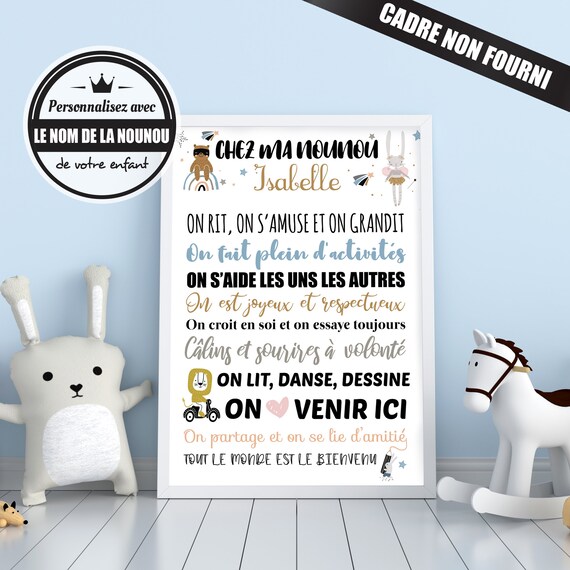 Original Nanny Gift Poster Customizable With The Name Of Your Childs Nanny For An End Of Year Gift