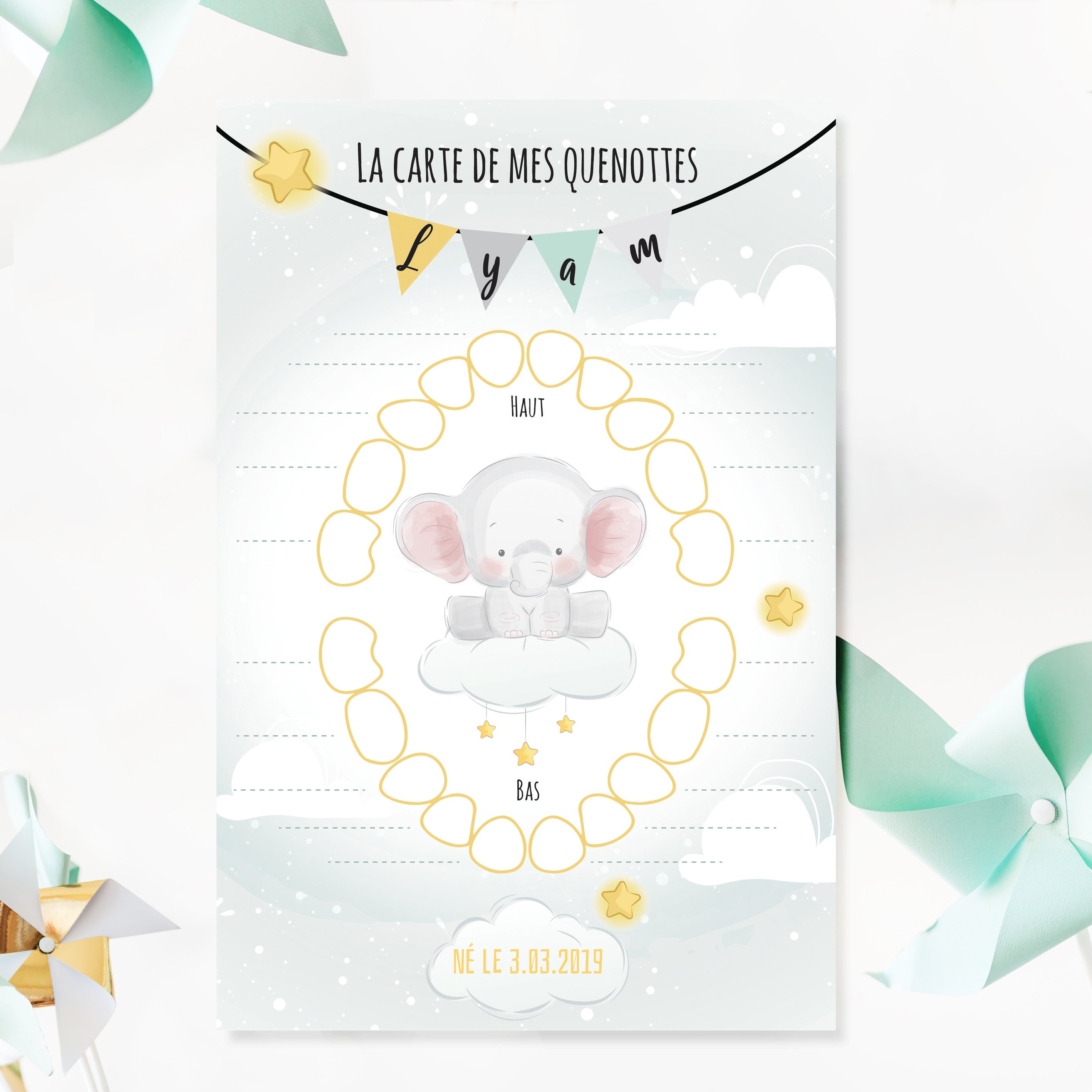 Carte Quenottes Bebe Cartes Dents De Lait Bebe Carte Dents Etsy