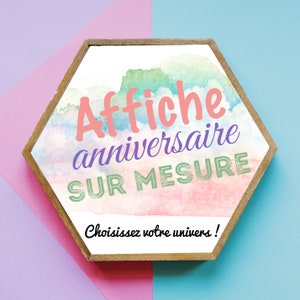 Cartaz de aniversário personalizado - Cartaz de aniversário - Cartaz de aniversário de bebê - Cartaz de aniversário de criança - Papel de qualidade de museu