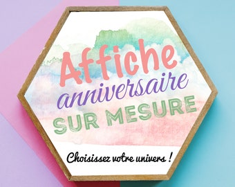 Póster de cumpleaños personalizado - Póster de cumpleaños - Póster de cumpleaños de bebé - Póster de cumpleaños infantil - Papel de calidad de museo