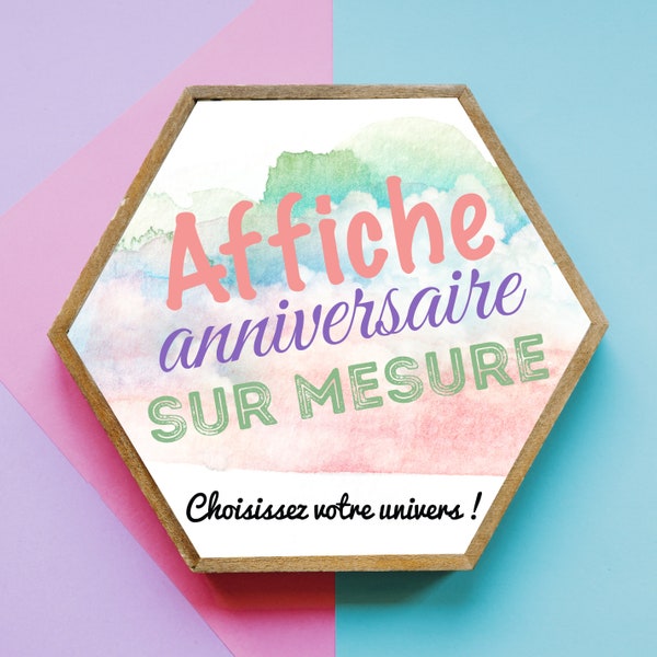 Affiche anniversaire personnalisée - Affiche anniversaire - Affiche anniversaire bébé - Affiche anniversaire enfant - Papier Qualité Musée