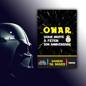 Convite de aniversário de Star Wars para viajar ao espaço!